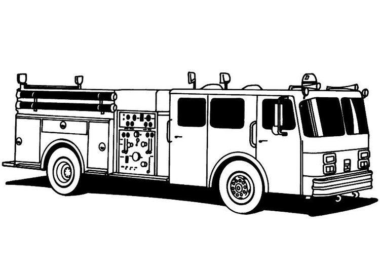 Kleurplaat brandweerwagen