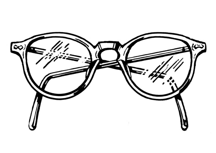 Kleurplaat bril