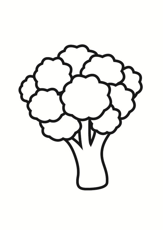 Kleurplaat brocoli