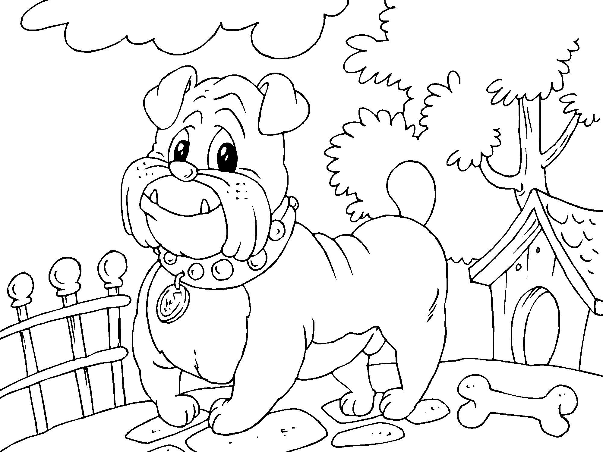 school bulldog coloring pages - photo #26