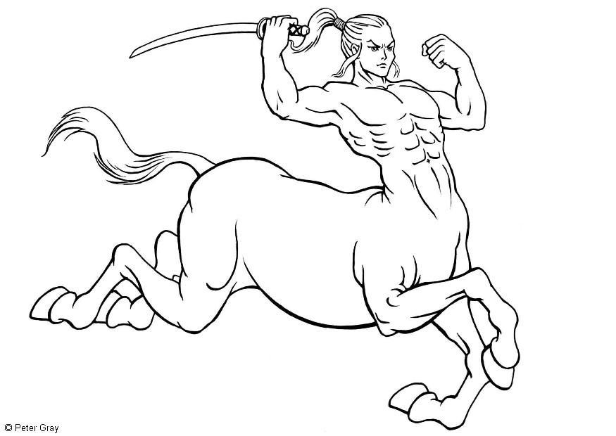 Kleurplaat centaur
