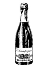 Kleurplaat champagne