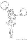 Kleurplaten cheerleader