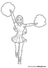 Kleurplaten cheerleader