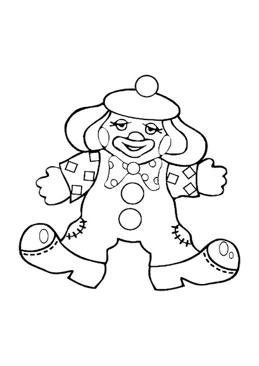 Kleurplaat clown