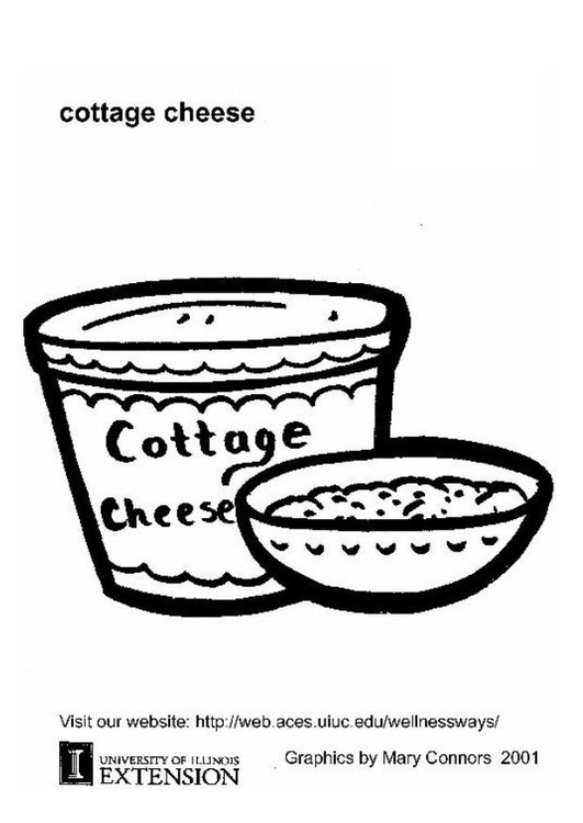 Kleurplaat cottage cheese