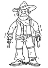 Kleurplaat cowboy