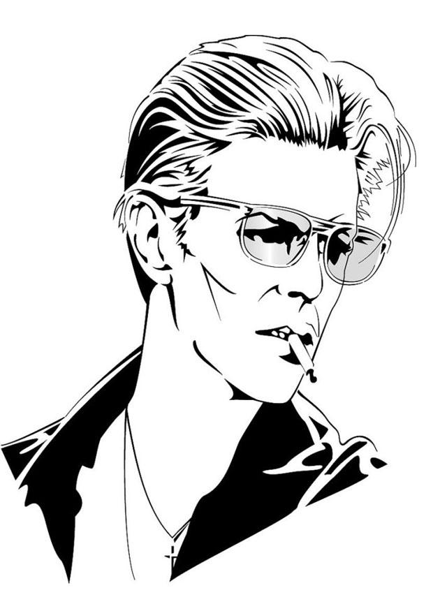Kleurplaat David Bowie