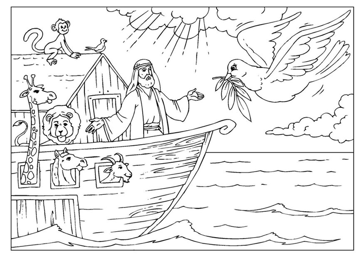 Kleurplaat de Ark van Noah