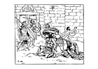 Kleurplaat de dood van Achilles