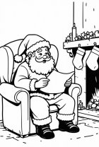 De kerstman leest de kerstbrief