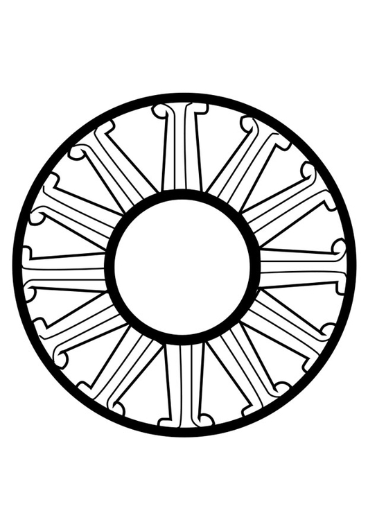 Kleurplaat dharma wiel
