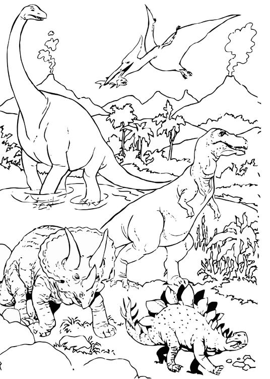DinosauriÃ«rs in landschap
