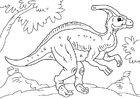 Kleurplaat dinosaurus - parasaurolophus