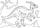Kleurplaten dinosaurus - parasaurolophus