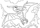 Kleurplaat dinosaurus - pteranodon