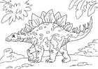Kleurplaten dinosaurus - stegosaurus