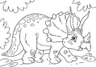 Kleurplaat dinosaurus - triceratops