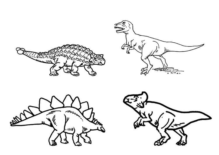 Kleurplaat dinosaurussen