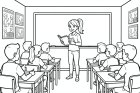 een juf in de klas