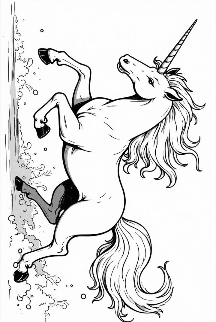 eenhoorn in gallop