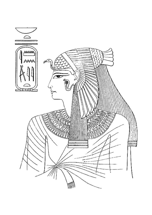 Kleurplaat Egyptische vrouw