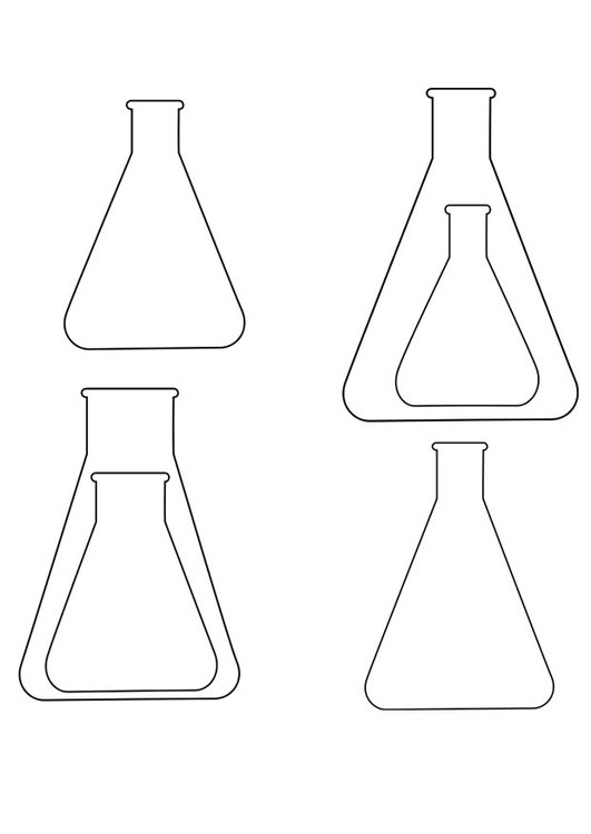 Kleurplaat erlenmeyer flessen