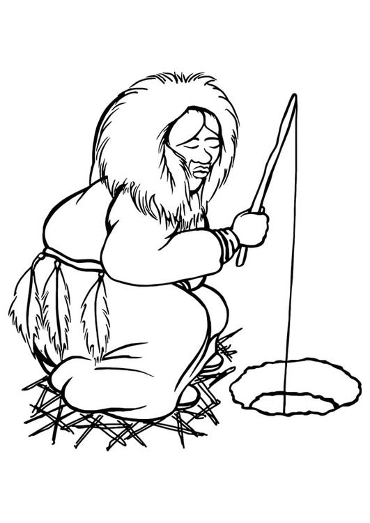 Kleurplaat eskimo. Gratis kleurplaten om te printen - afb 29800.