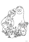 Kleurplaat familie barbapapa