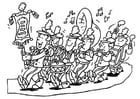 Kleurplaat fanfare