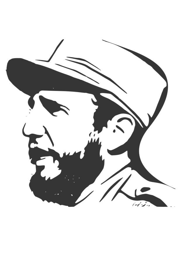 Kleurplaat Fidel Castro