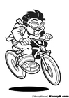 kleurplaat fietser
