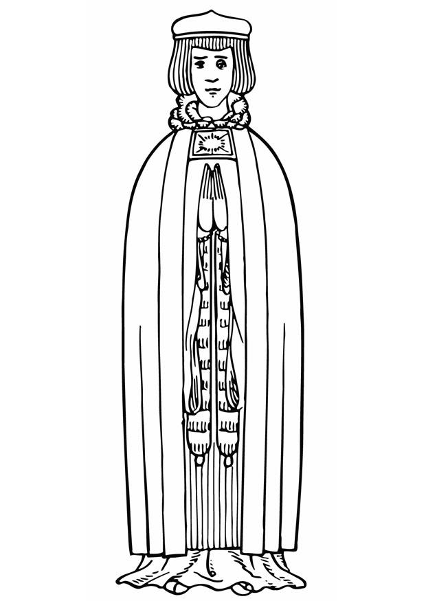 Kleurplaat figuur middeleeuwen