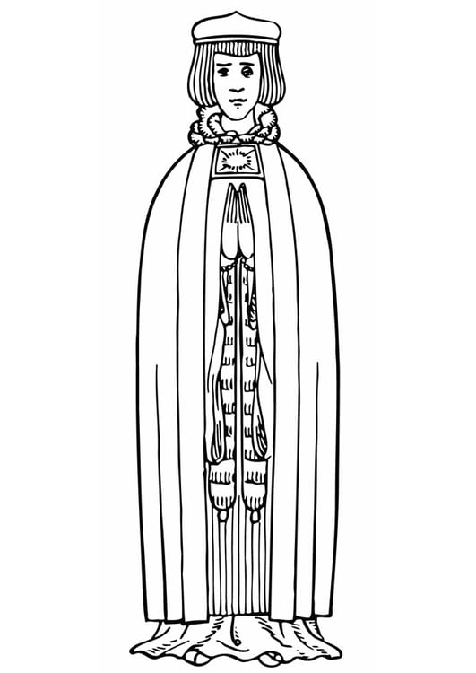 Kleurplaat figuur middeleeuwen