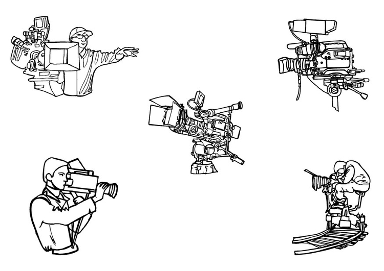 Kleurplaat filmcamera