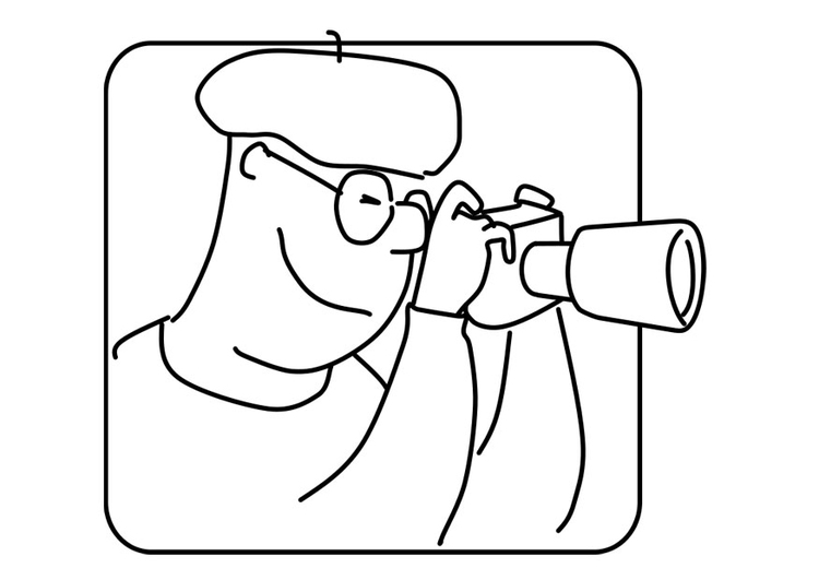 Kleurplaat fotograaf