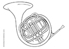 Kleurplaat french horn