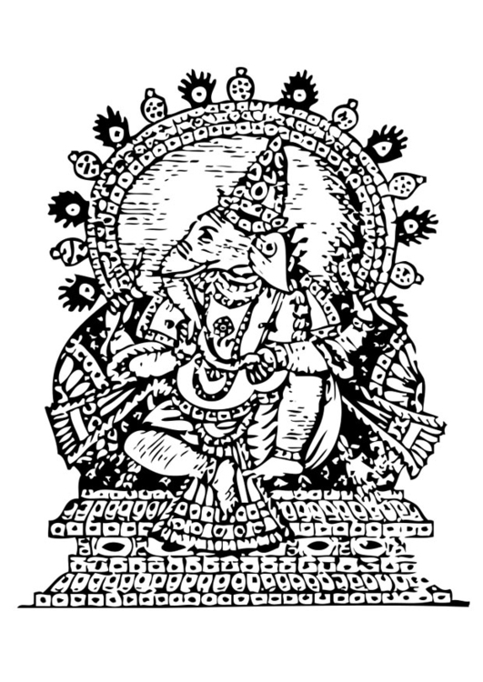 Kleurplaat Ganesha