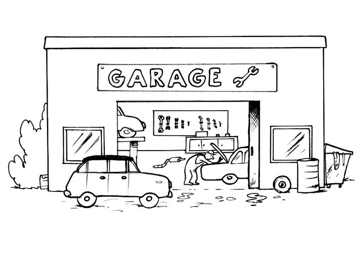Kleurplaat garage