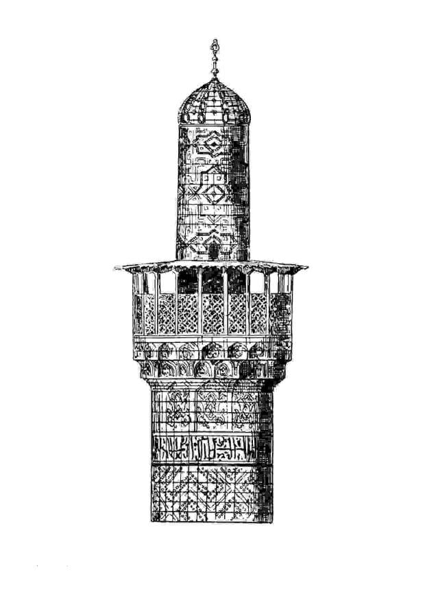Kleurplaat gebedstoren - minaret
