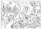 Kleurplaat geboorte van Christus