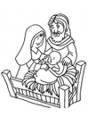 Kleurplaat geboorte van Jezus