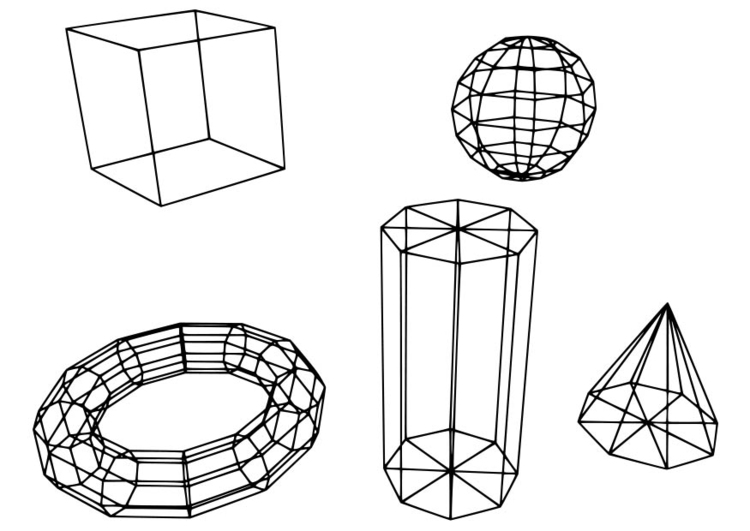 Kleurplaat geometrische figuren