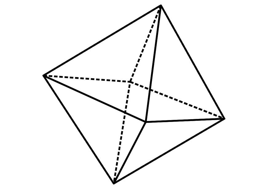 Kleurplaat geometrische figuur - octahedron