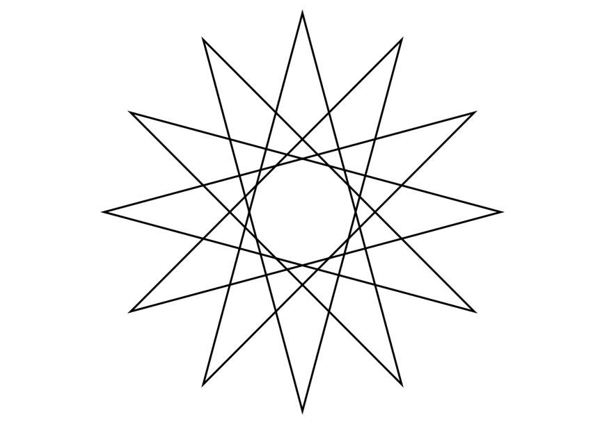 Kleurplaat geometrische figuur - ster