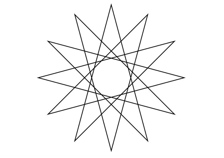 Kleurplaat geometrische figuur - ster