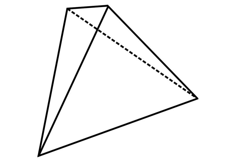 Kleurplaat geometrische figuur - tetrahedron