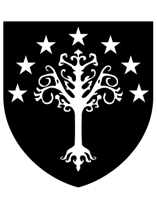 Kleurplaat Gondor wapenschild