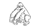Kleurplaten gorilla