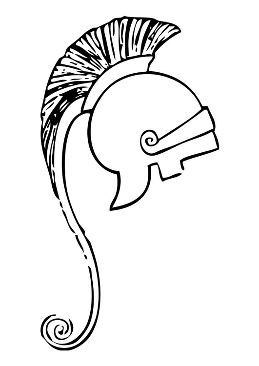 Kleurplaat Griekse helm 